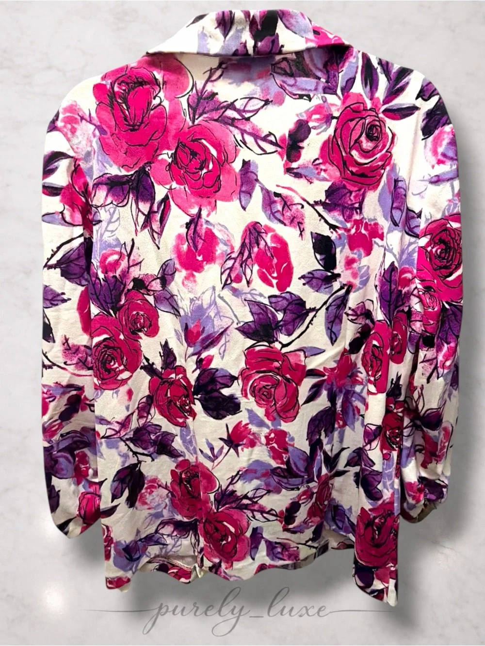 Sabrina's Pink & Purple Floral Blazer Jacket - Picture 3 of 3